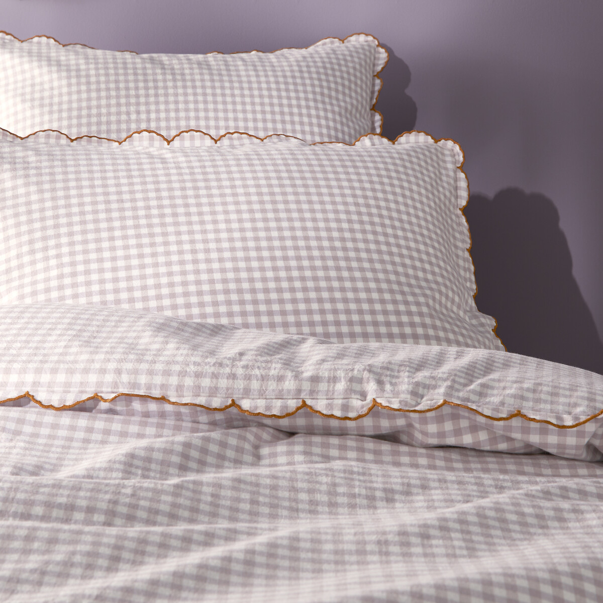 Housse de couette coton, LILOU carreaux lavande, LA REDOUTE INTERIEURS