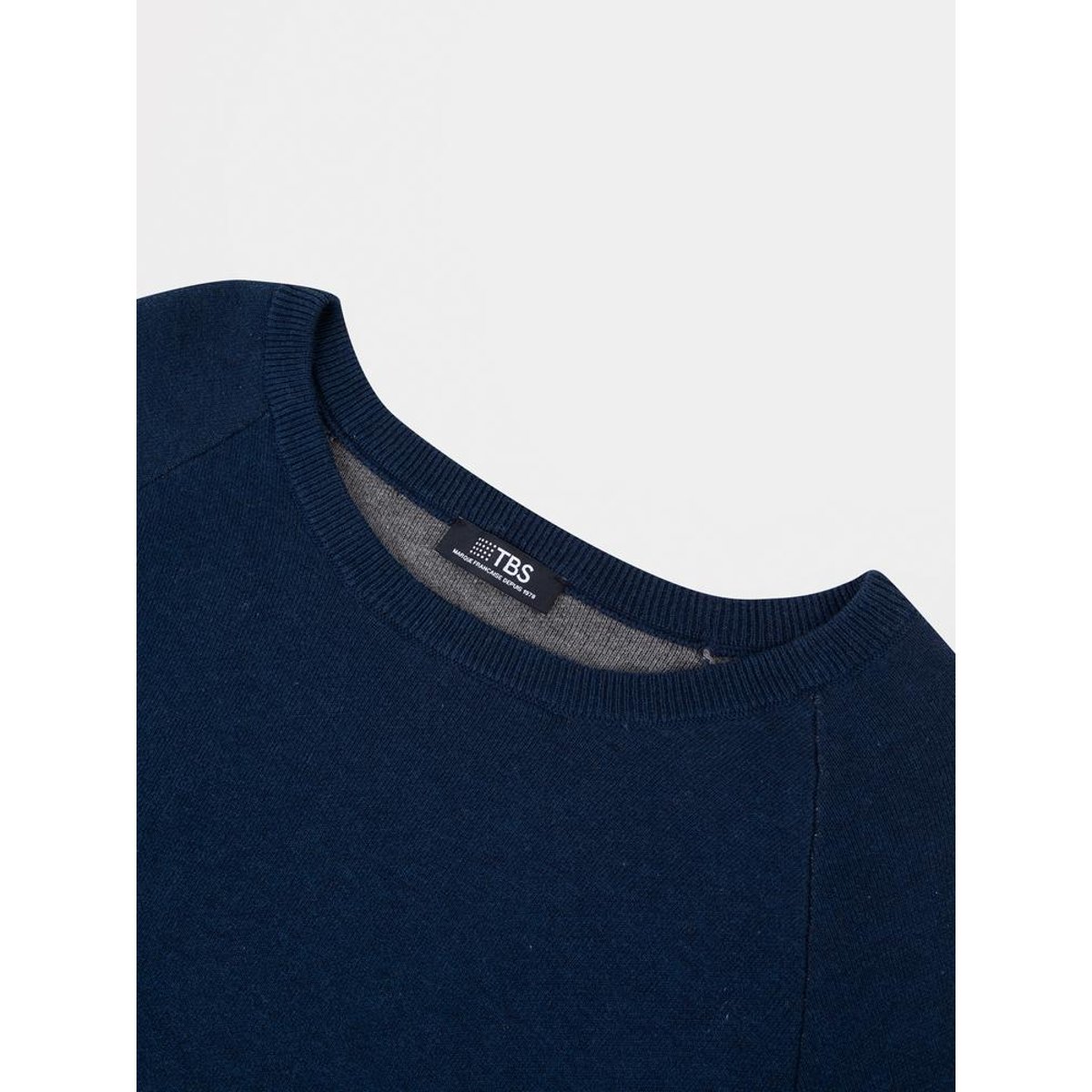 Pull encolure ronde PIARAPUL marine, TBS