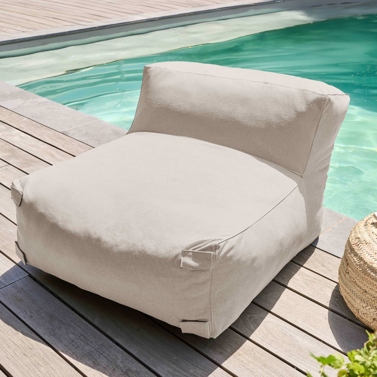 Salon de jardin modulable 5 chauffeuses, MIXI beige, OVIALA
