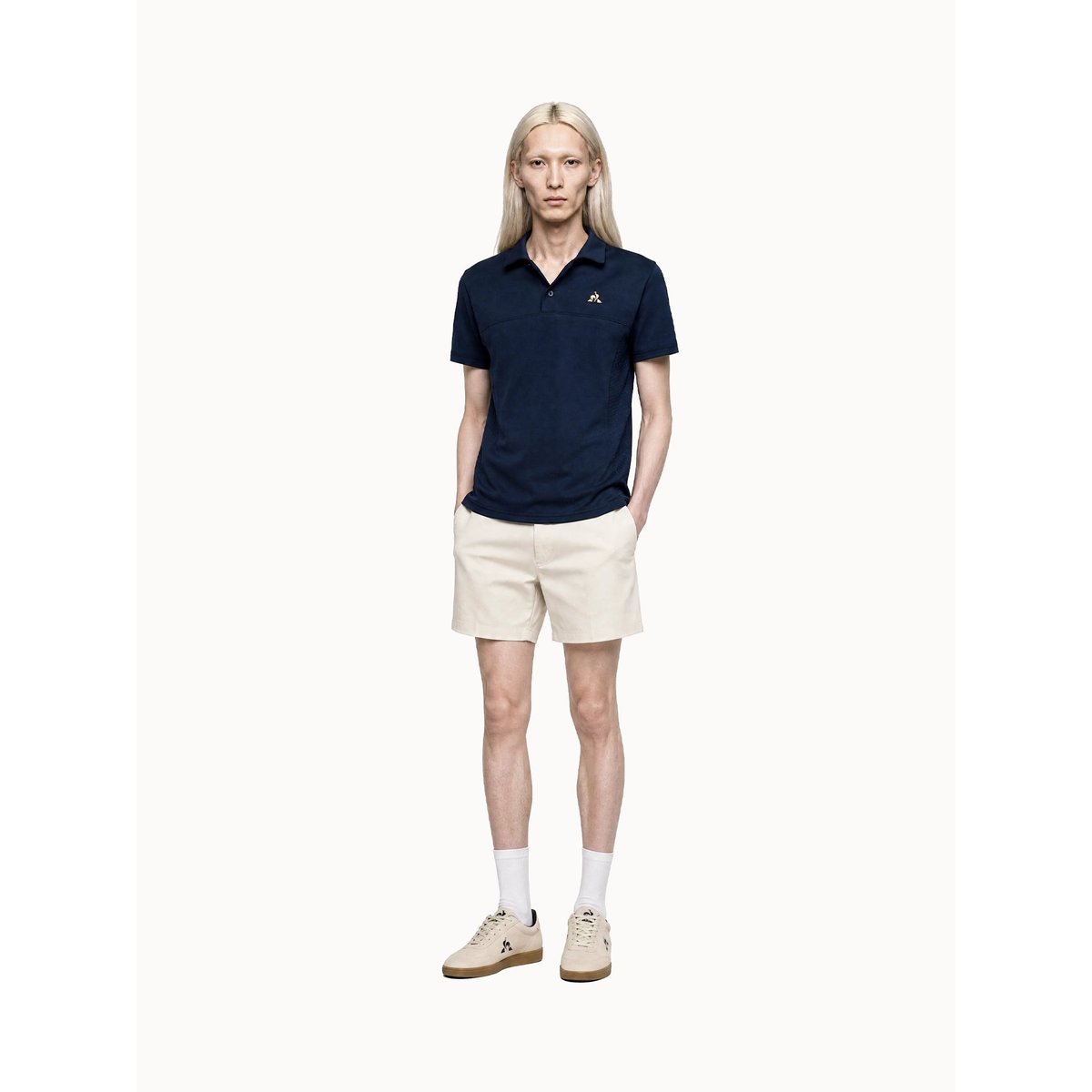 Polo Coq d'Or en double face avec détails texturés Coq d'Or sky captain, LE COQ SPORTIF