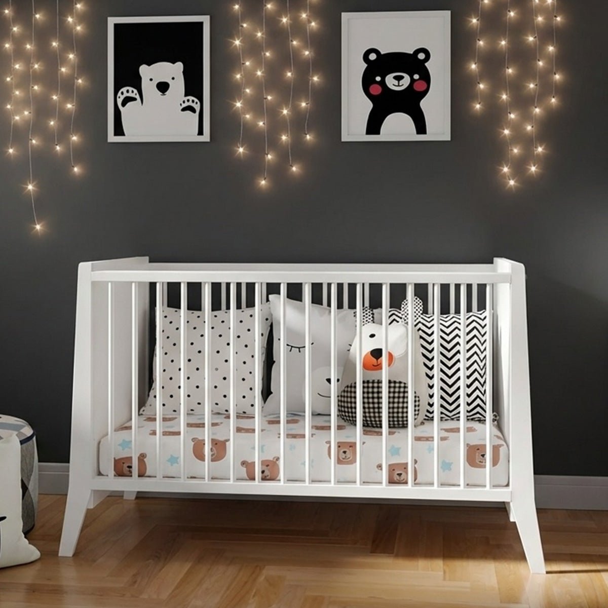 Lit bébé évolutif Timeo - Espace qui grandit gris, MINEA