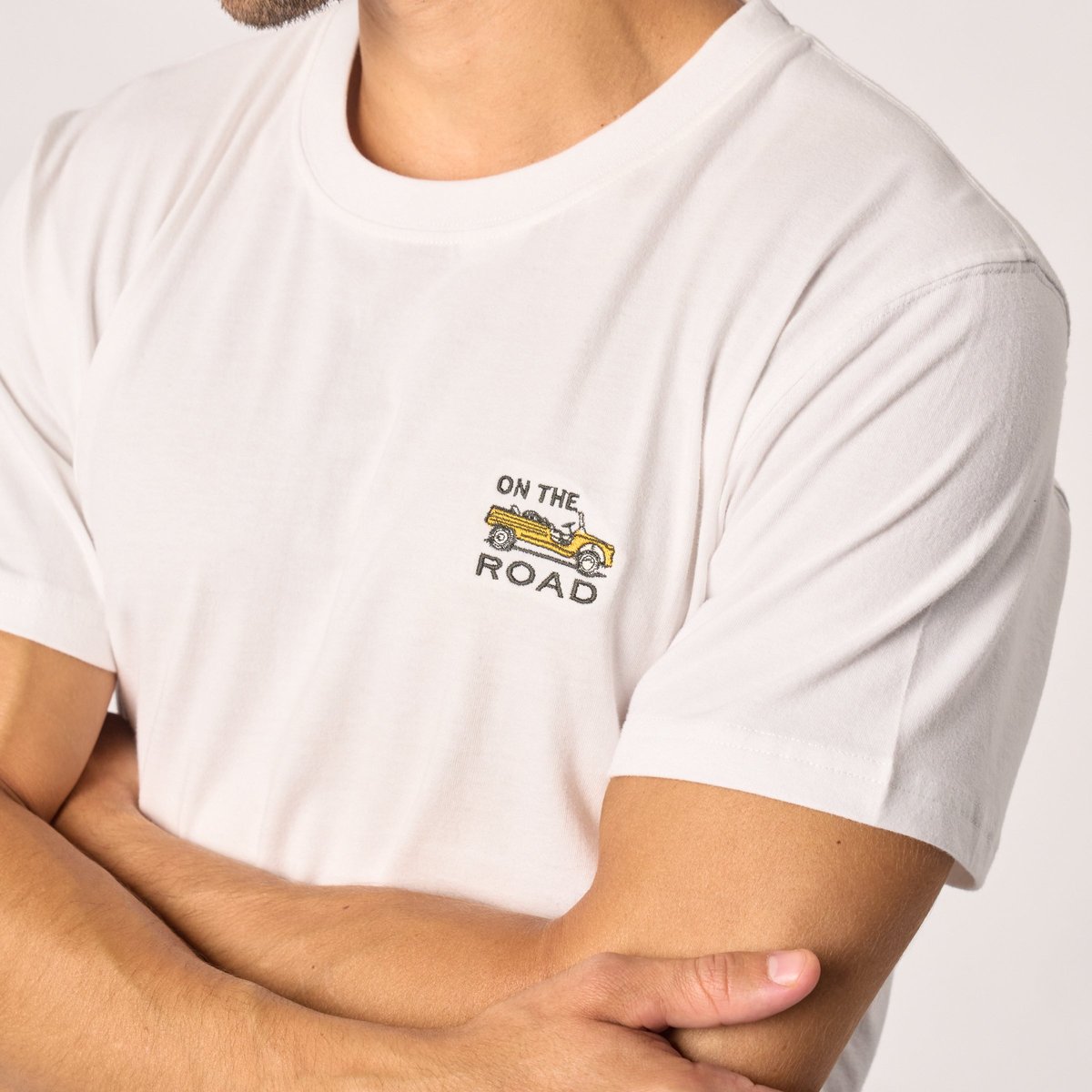 T-shirt en coton biologique ROADTRIP blanc, BILLYBELT