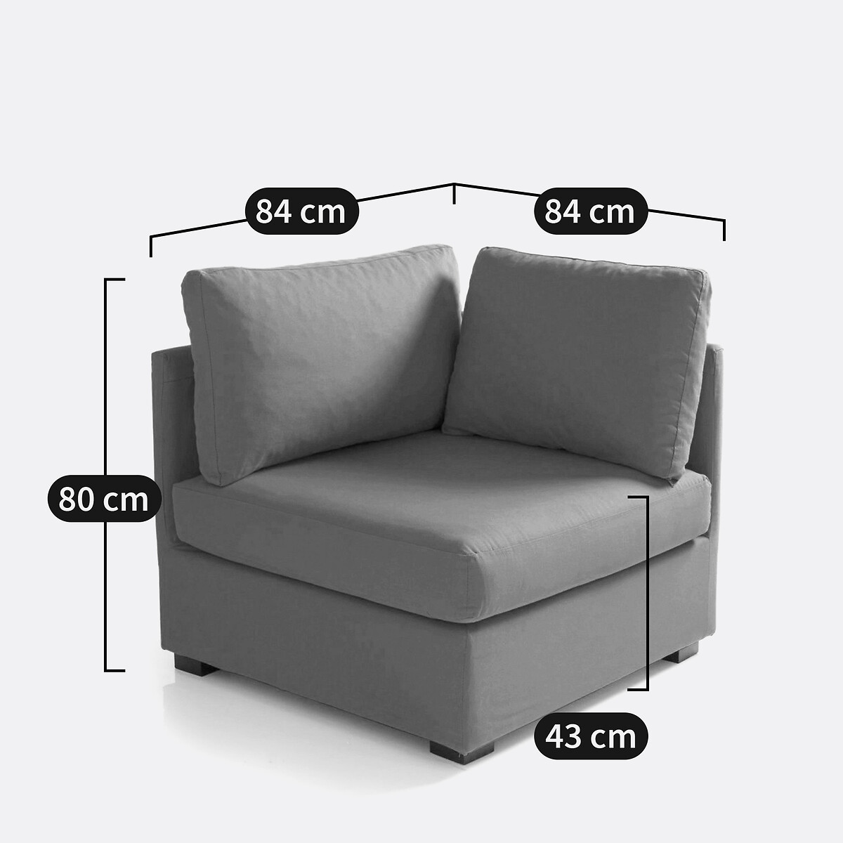 Chauffeuse d'angle coton, Robin marron taupe, SO'HOME