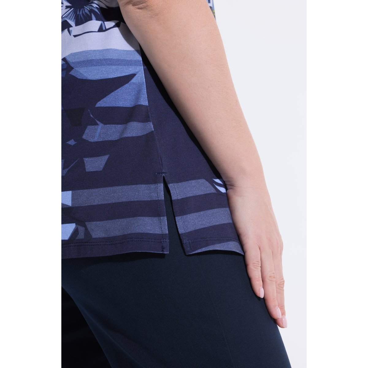 T-shirt en coton Pima marine foncé, ULLA POPKEN