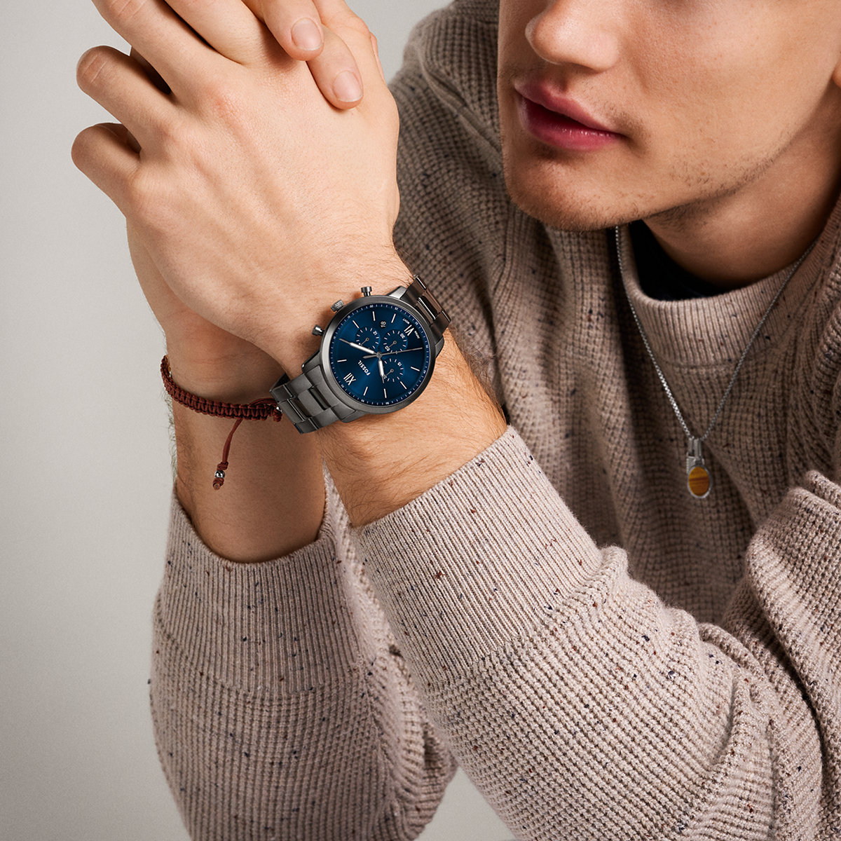 Montre Analogique  NEUTRA argenté bleu foncé argenté, FOSSIL
