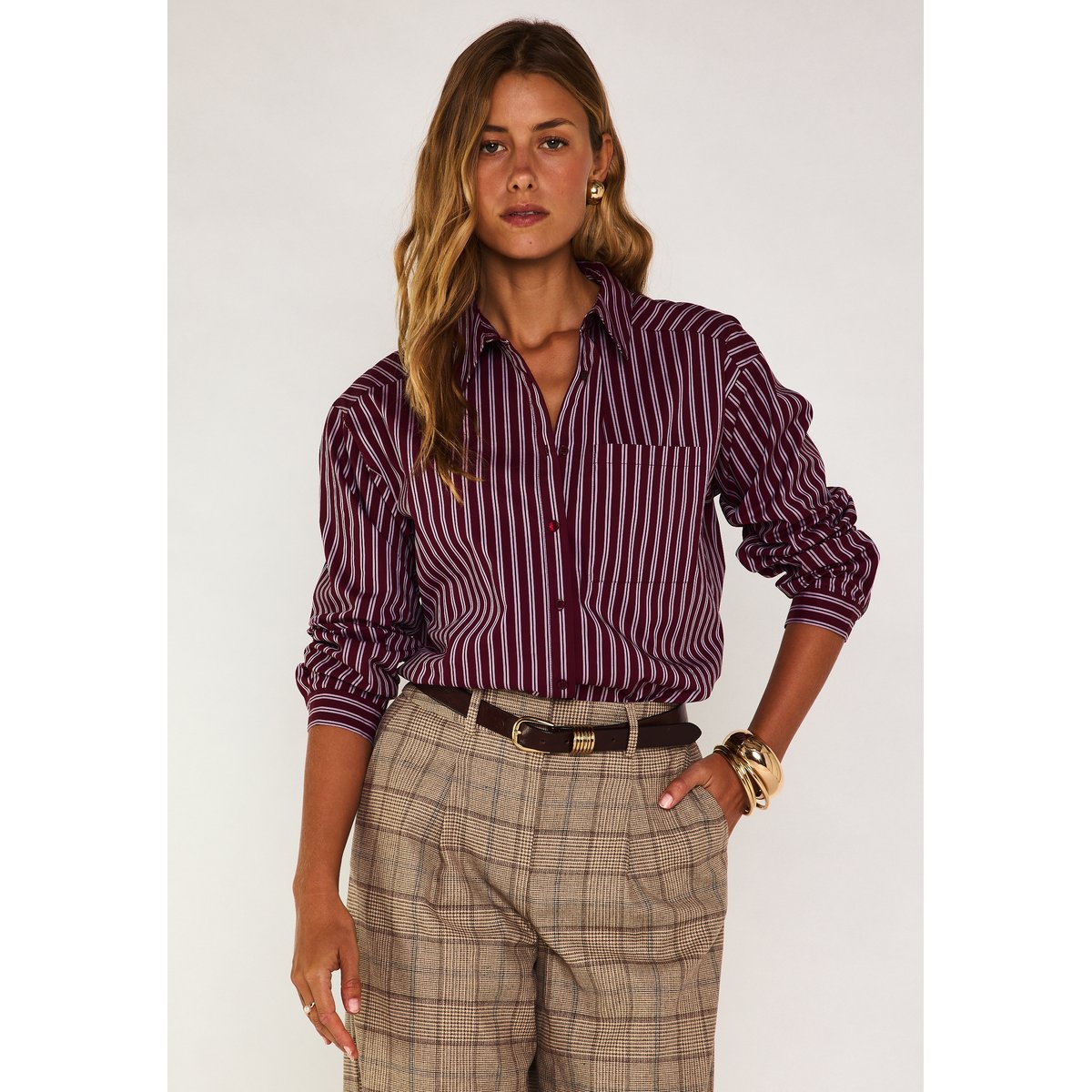 Chemise à rayures PASSY bordeaux, Maison 123