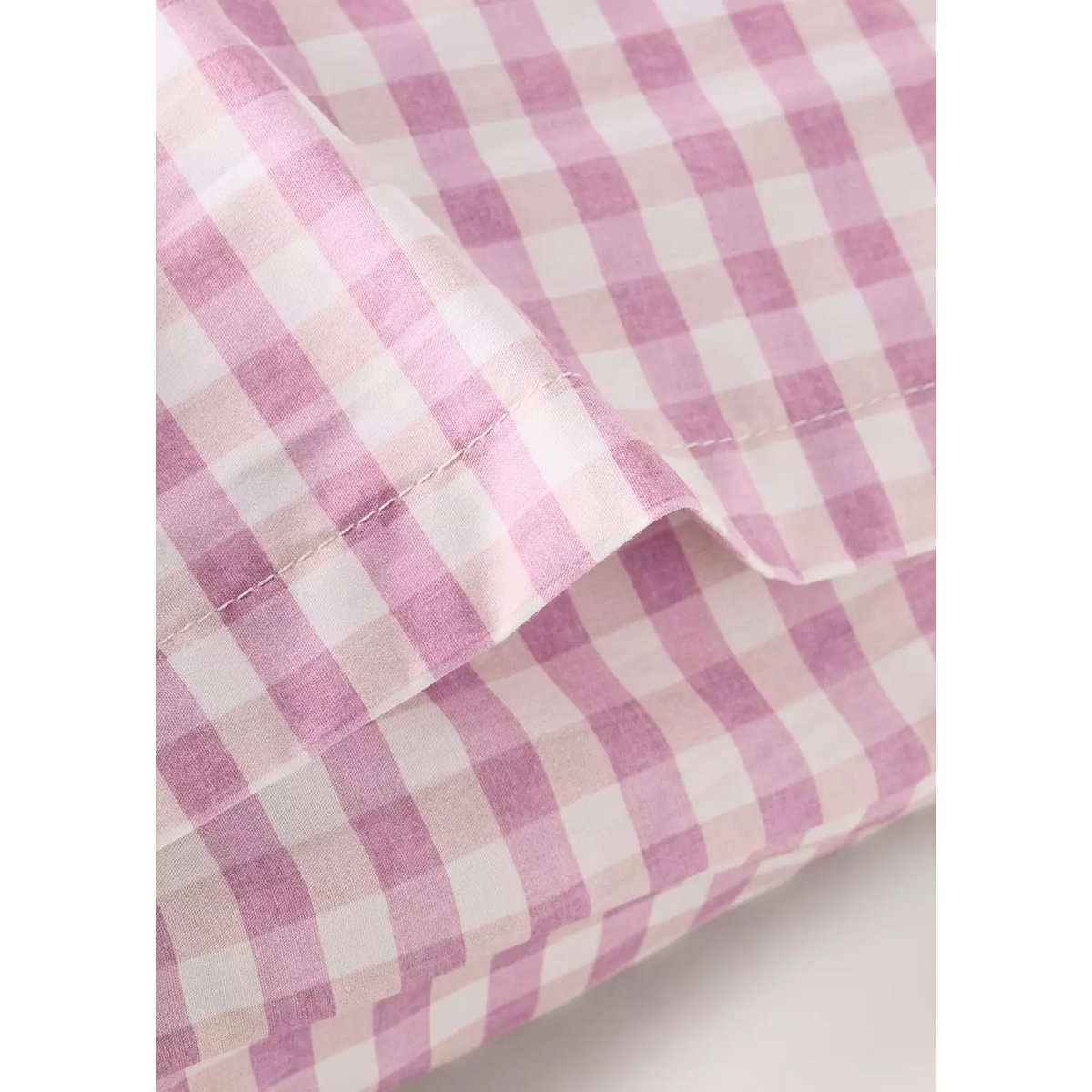 Taie d'oreiller coton carreaux vichy 50x75 cm rose, MANGO HOME
