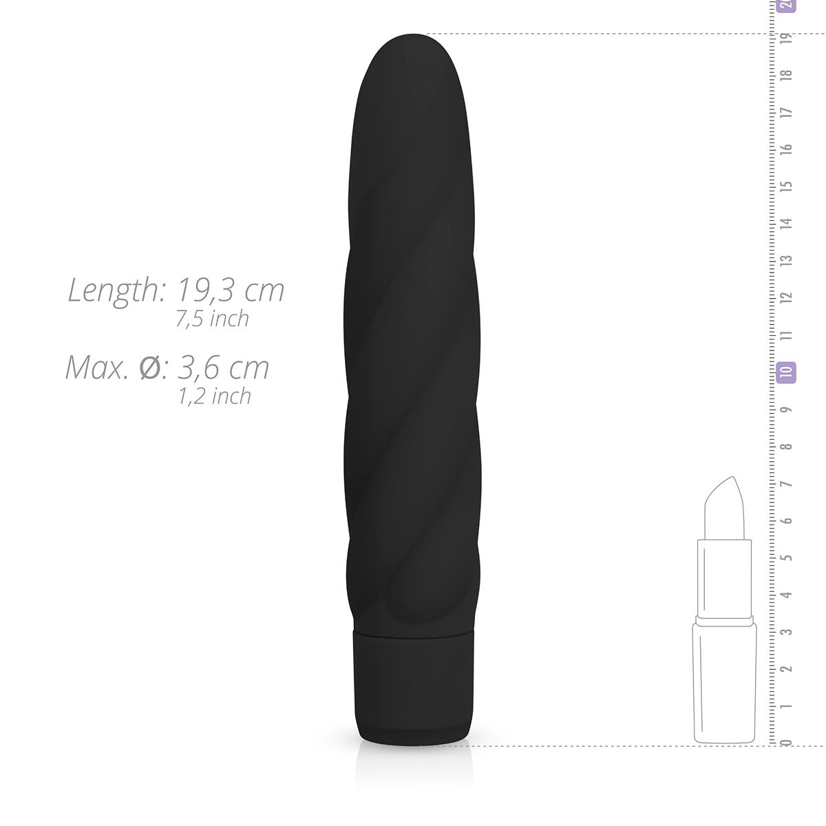 Vibromasseur en silicone noir, EASY TOYS