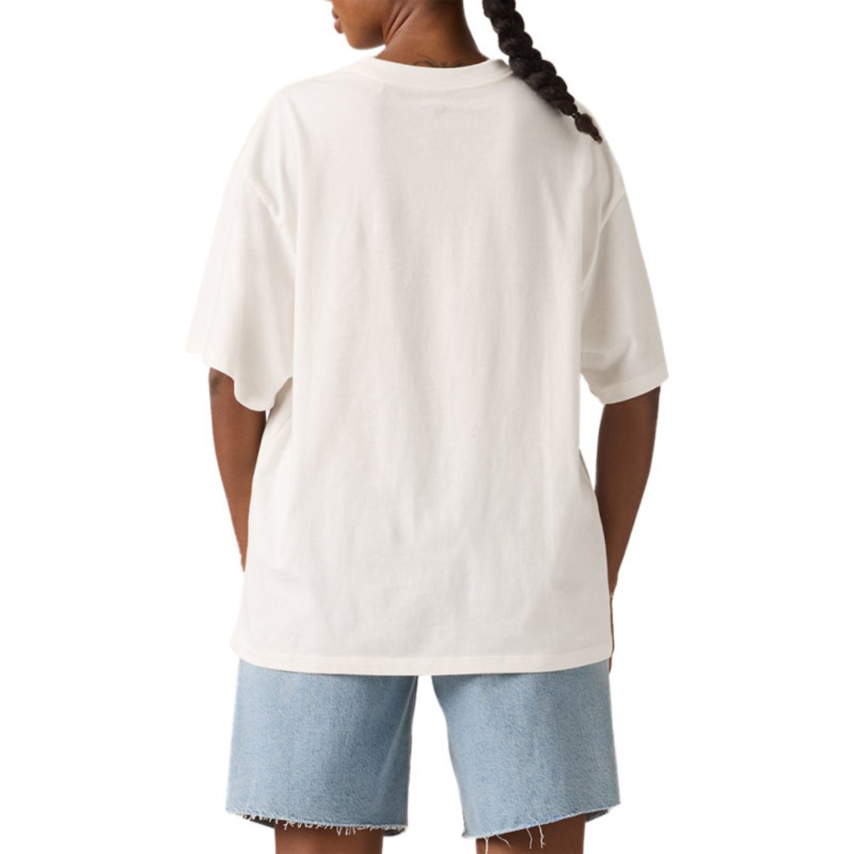 T-shirt en coton blanc à coupe ajustée pourvu de manches courtes blanc, LEVI'S