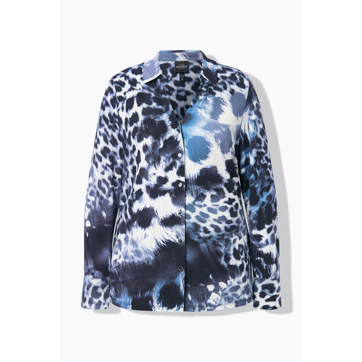 Chemisier en jersey à motif léopard noir, ULLA POPKEN