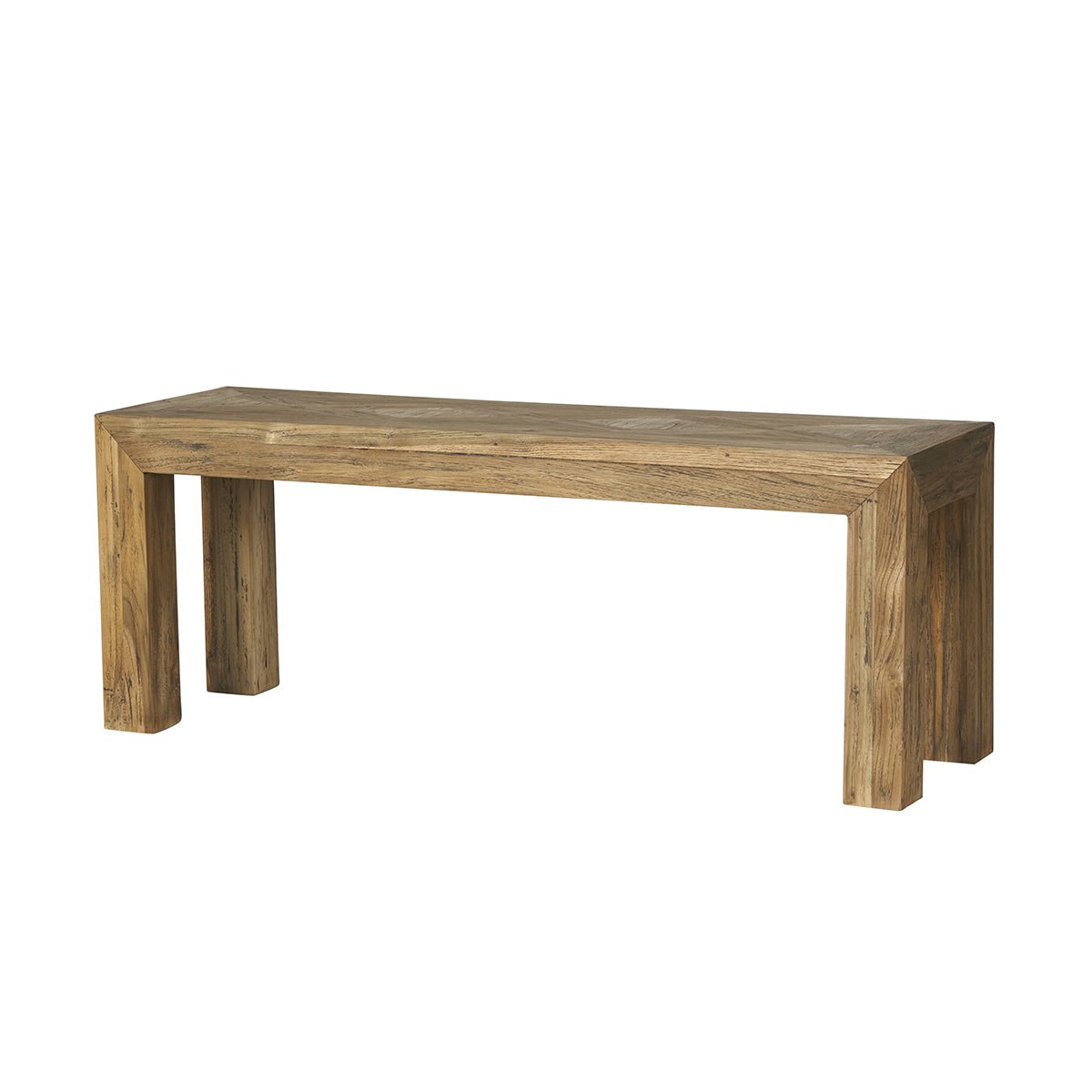 Banc en bois de teck recyclé massif 120 cm CARGO naturel, BERAH GETAH