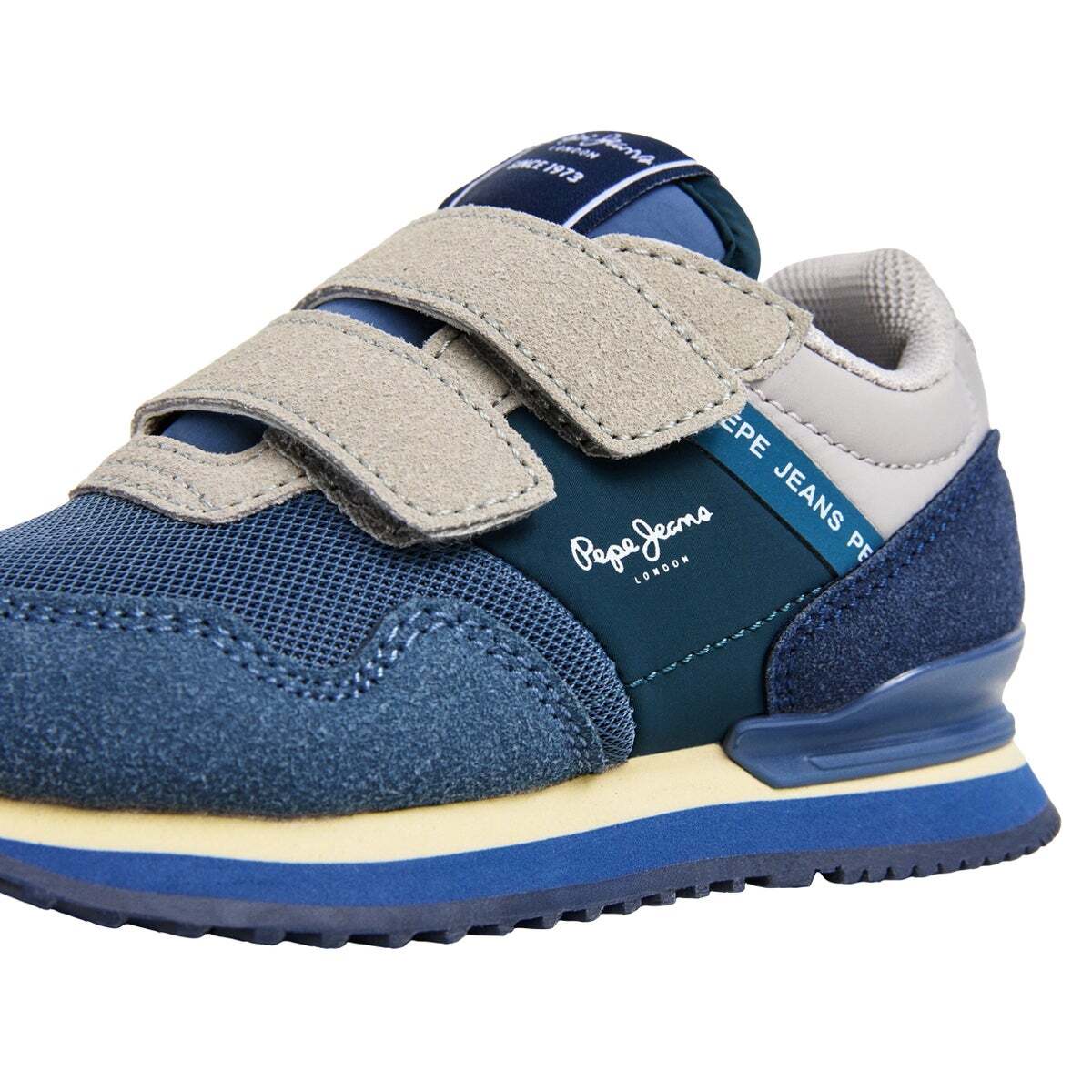 Baskets Running Avec Fermeture Velcro bleu acier, PEPE JEANS