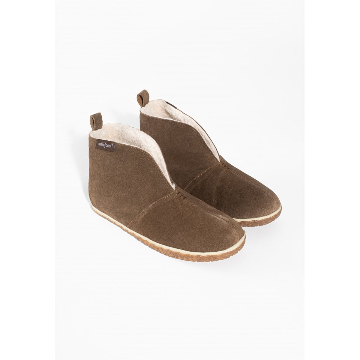 Bottines en daim fourrées en laine TAMSON gris foncé, MINNETONKA