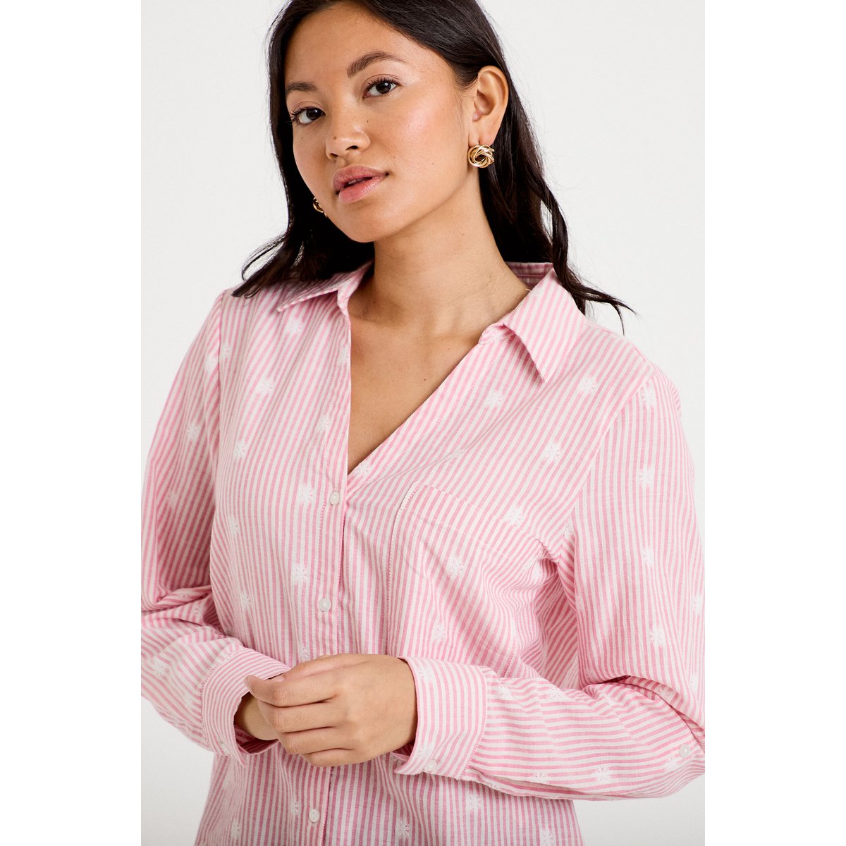 Chemise droite manches longues rouge, CACHE CACHE