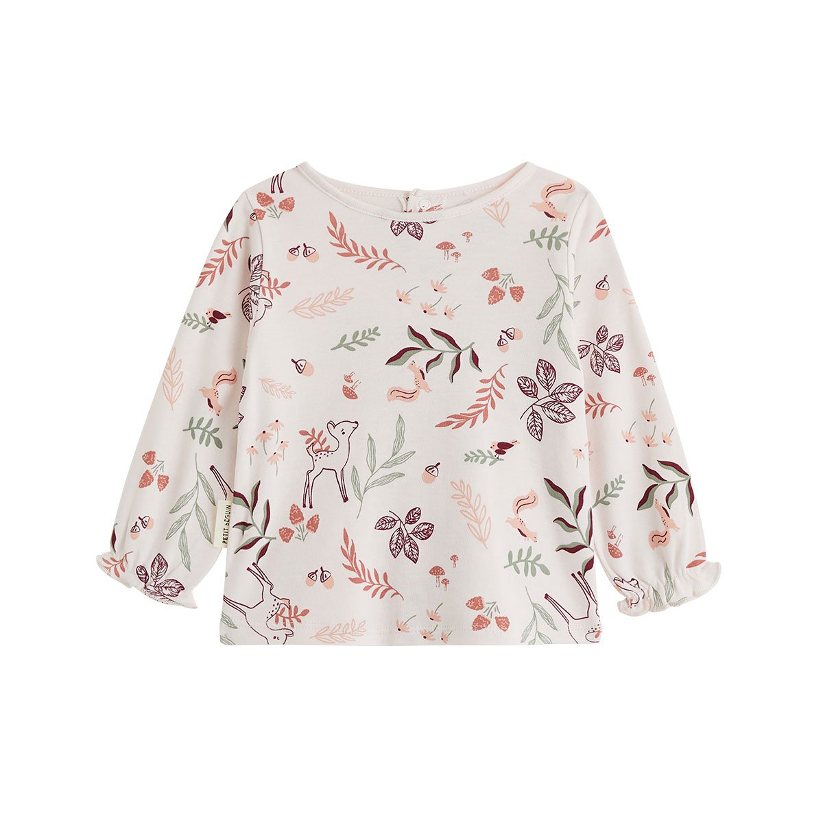 Ensemble robe bébé en velours côtelé, t-shirt et collant Evie rose, PETIT BEGUIN