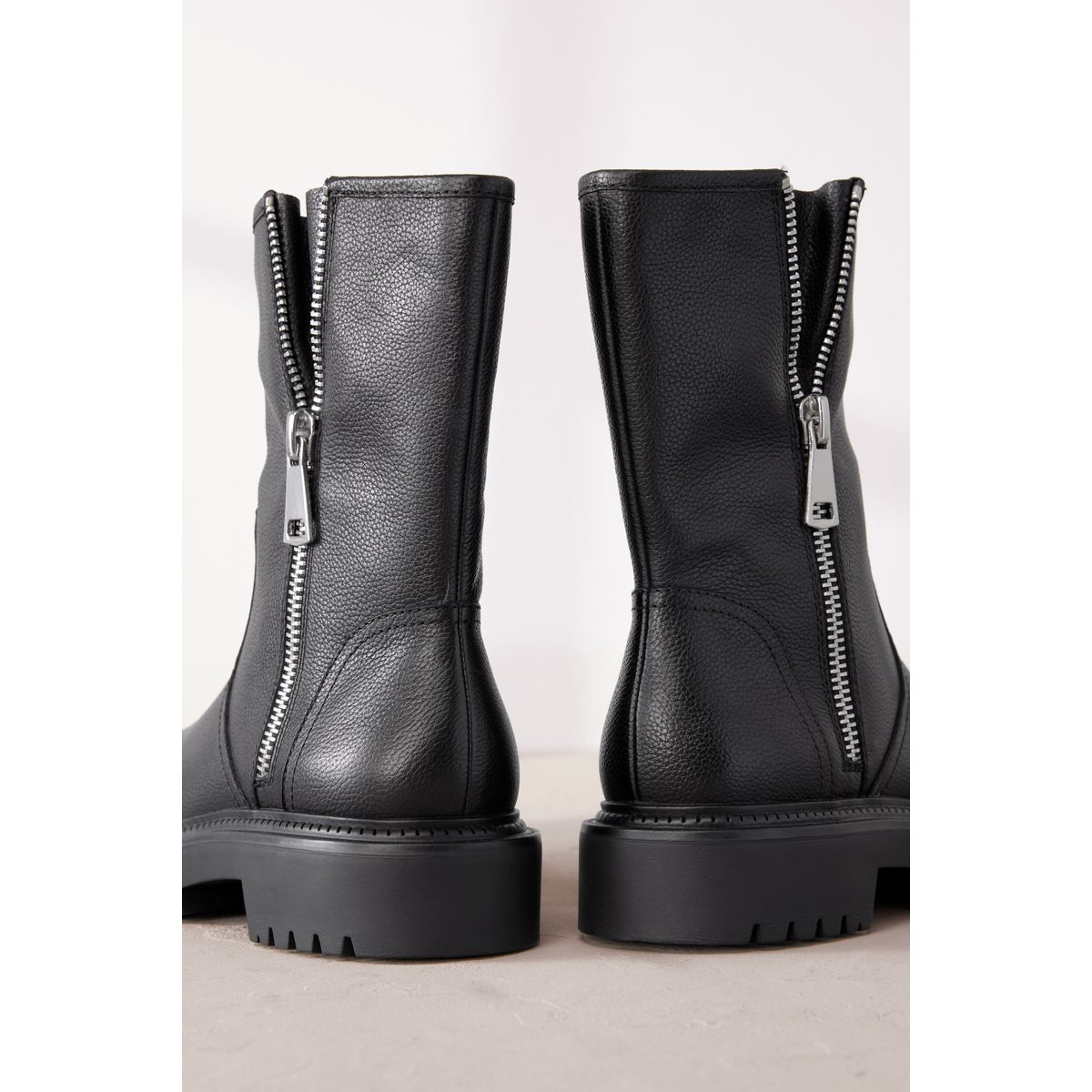 Bottines de motard zippées noir, NEXT