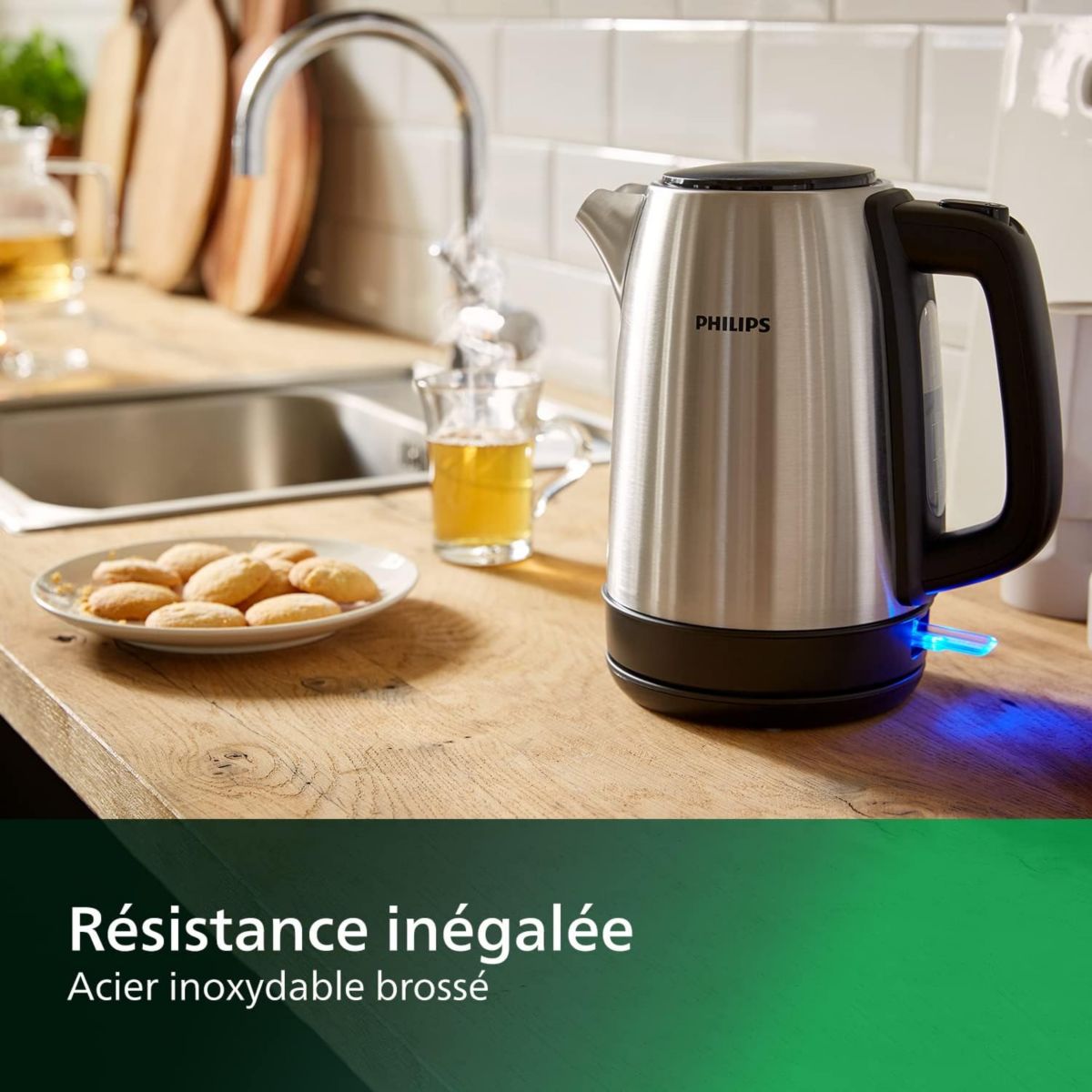 Bouilloire HD9350/90 Bouilloire électrique Métal 1.7L, 2200W argent, PHILIPS