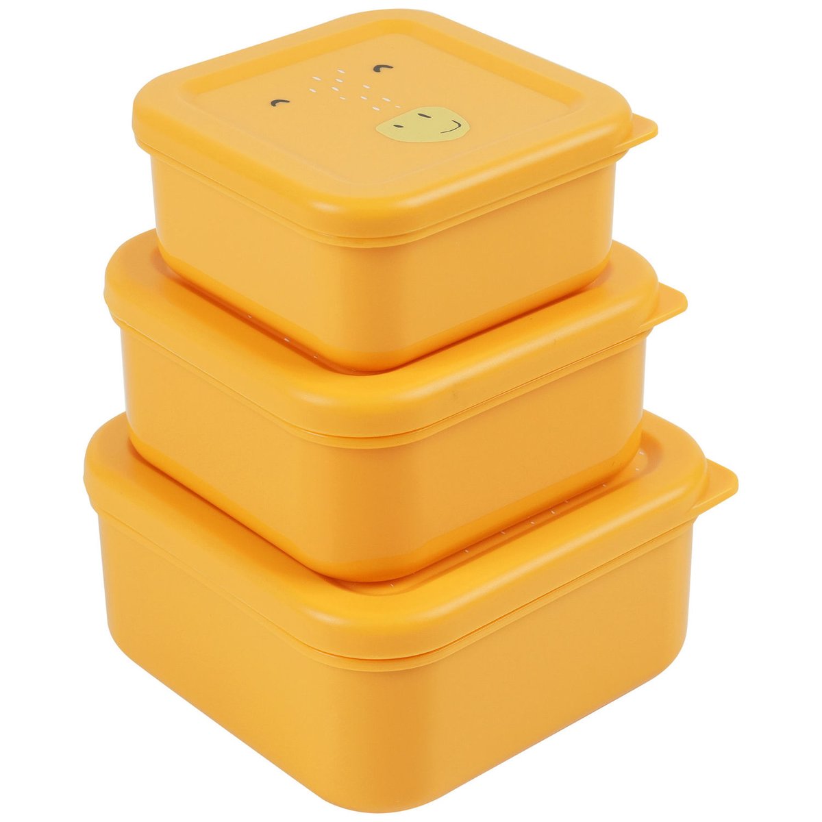Lot de 3 boîtes à goûter jaune, marron, blanc, TRIXIE