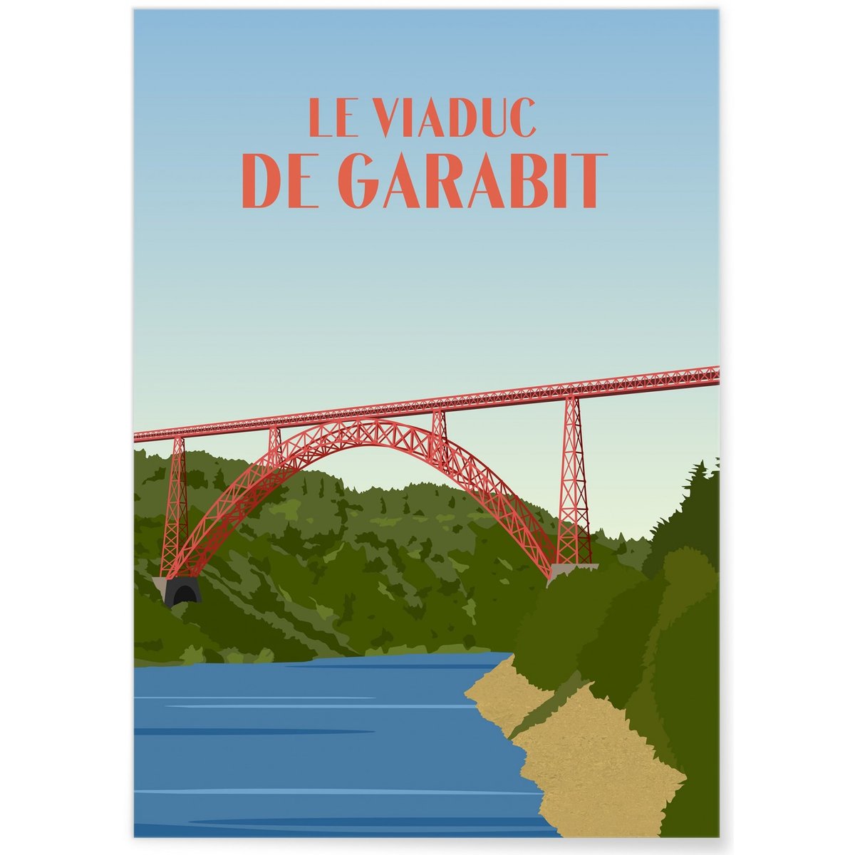 Affiche Le Viaduc de Garabit blanc, L'AFFICHERIE
