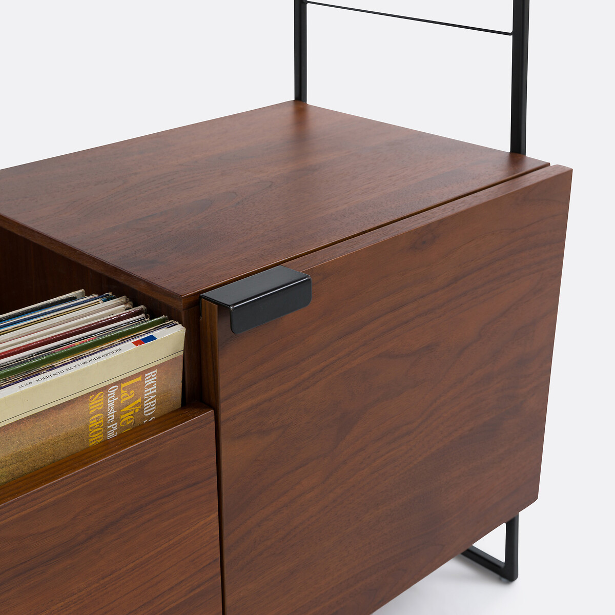 Soporte TV/Hifi vintage, chapa de nogal, WATFORD difuminado/negro, LA REDOUTE INTERIEURS