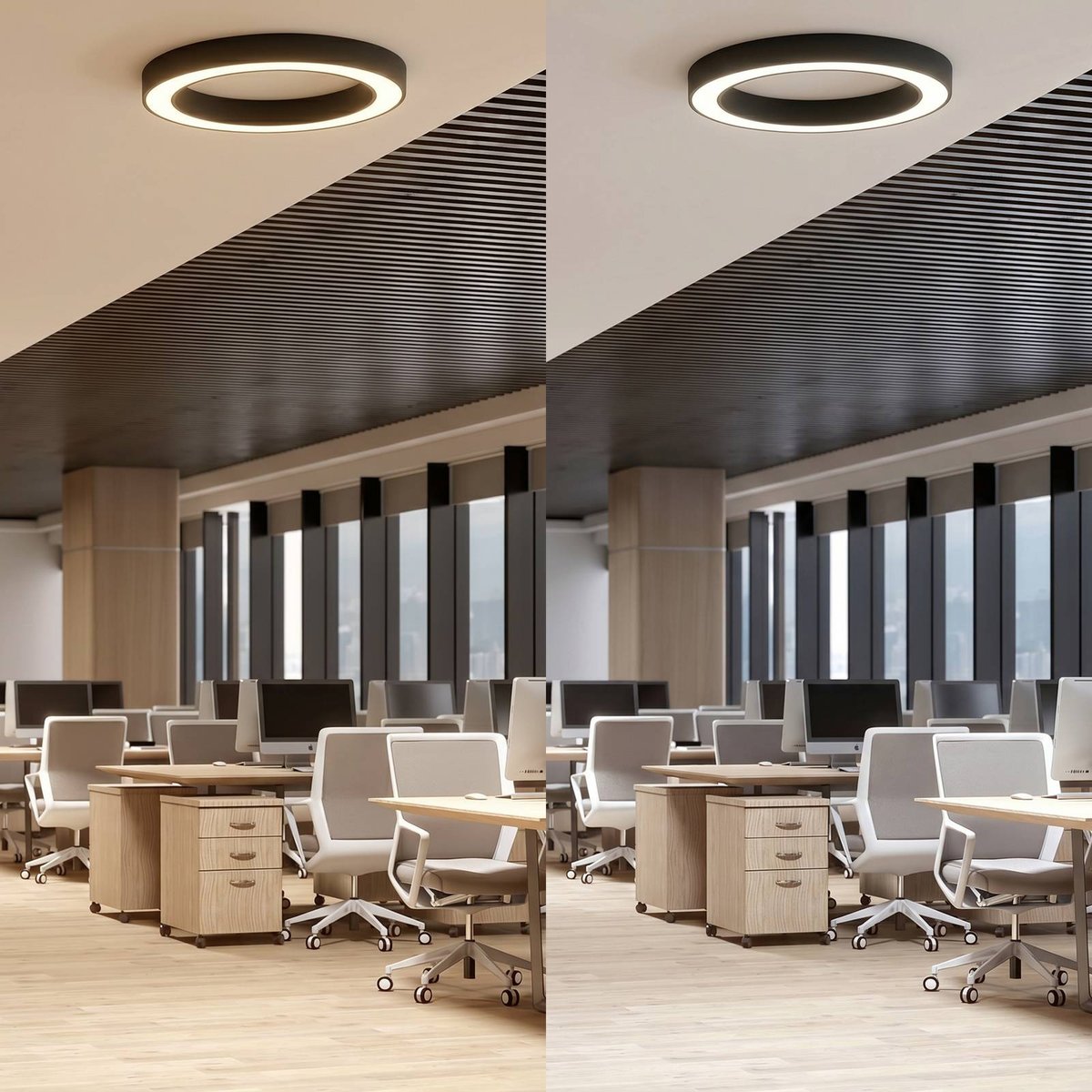 Plafonnier en aluminium moderneLED, Sharelyn noir, ARCCHIO