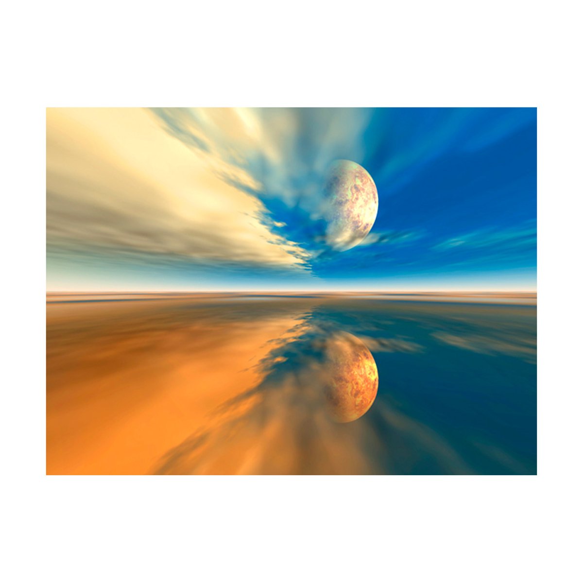 Papier peint intissé panoramique Paysage Fly me to the moon bleu, EDEN