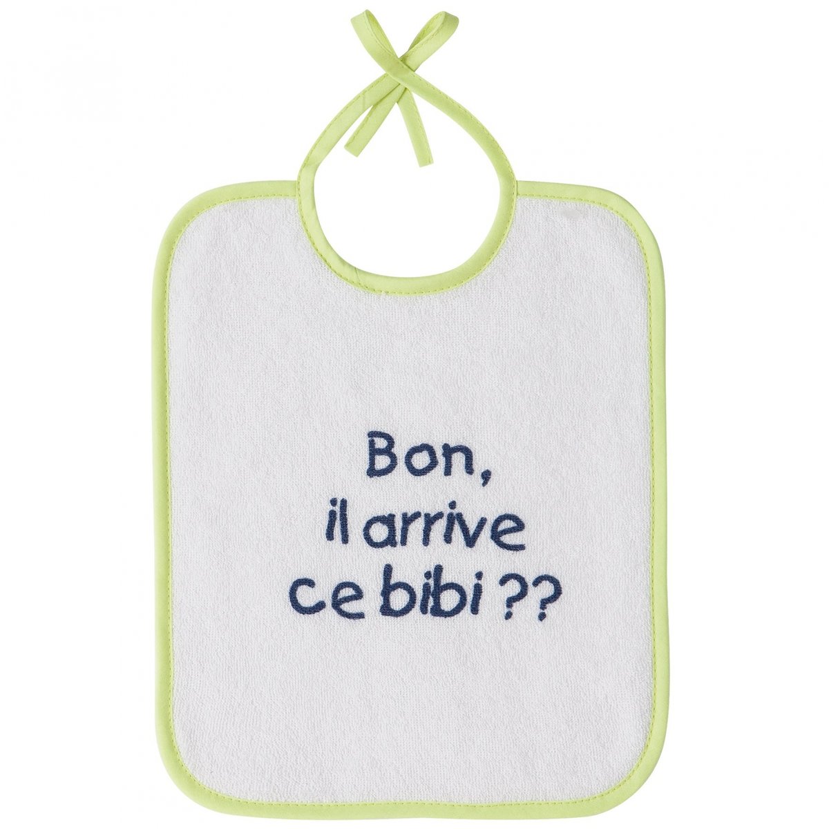 Lot de 7 bavoirs naissance Messages blanc, BABYCALIN