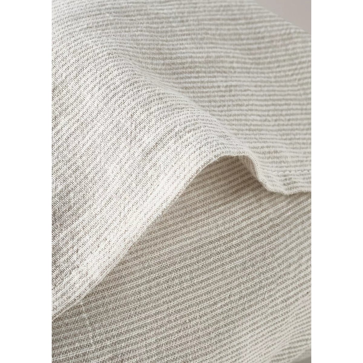 Taie d'oreiller berceau coton lin rayures 30 x 50 cm sable, MANGO HOME