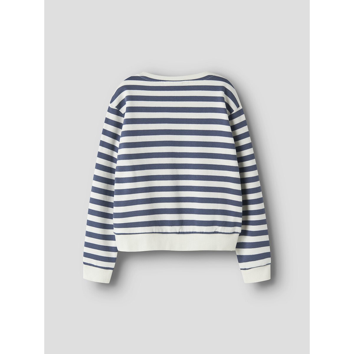 Sweat col rond rayé rayé bleu marine/blanc, NAME IT