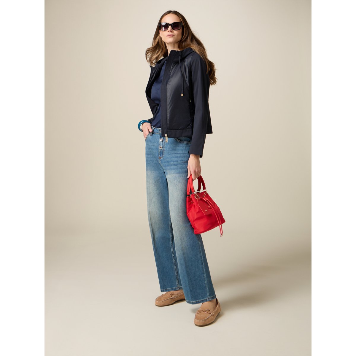 Jean large avec strass light - blue, OLTRE