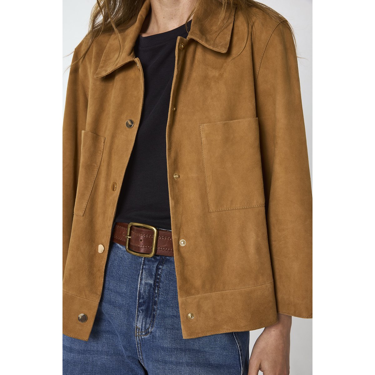 Chemise à manches 3/4 en cuir CLARA ocre, Maison 123