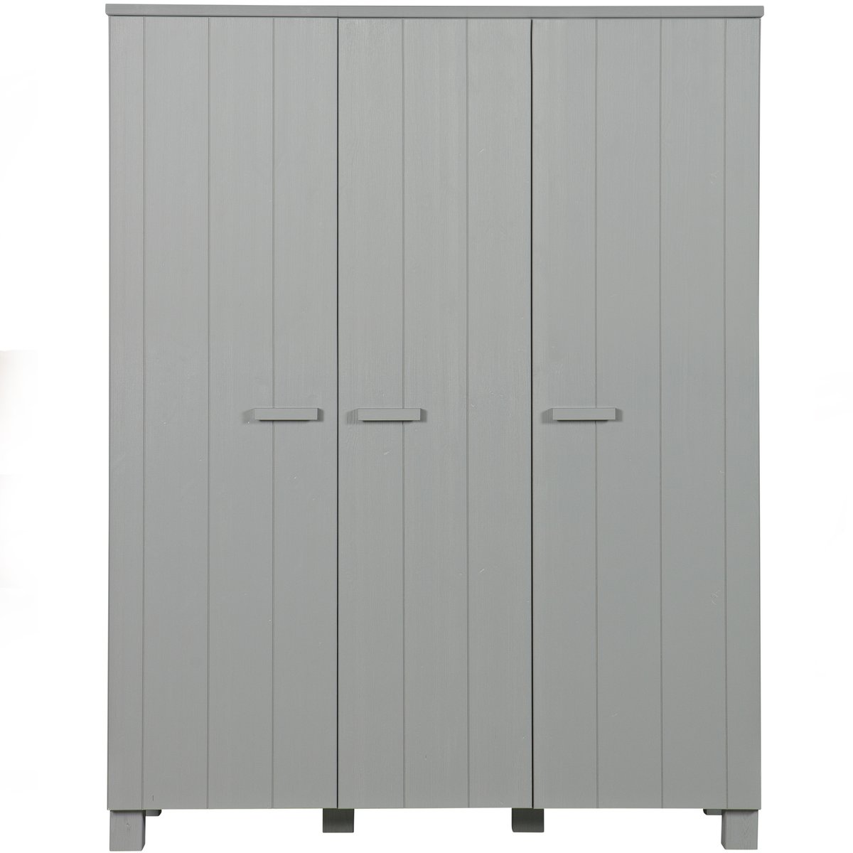 Armoire 3 portes en pin DENNIS gris béton, WOOOD