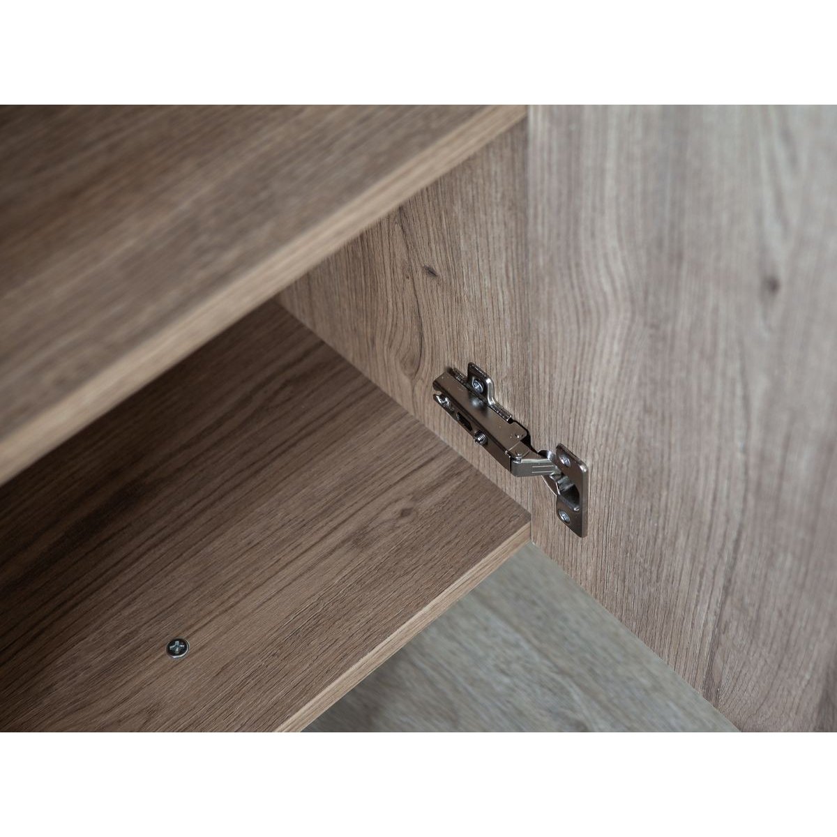 Buffet bas en panneaux de particules 4 portes 180 cm, OPERA marron clair, BOBOCHIC