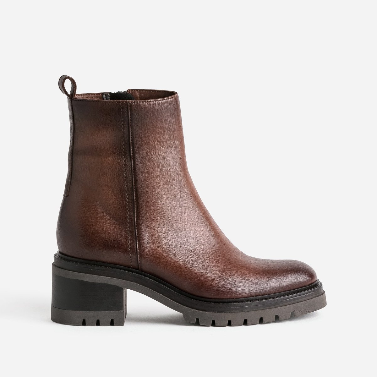 Boots À Talon en cuir SORIANE marron, TEXTO