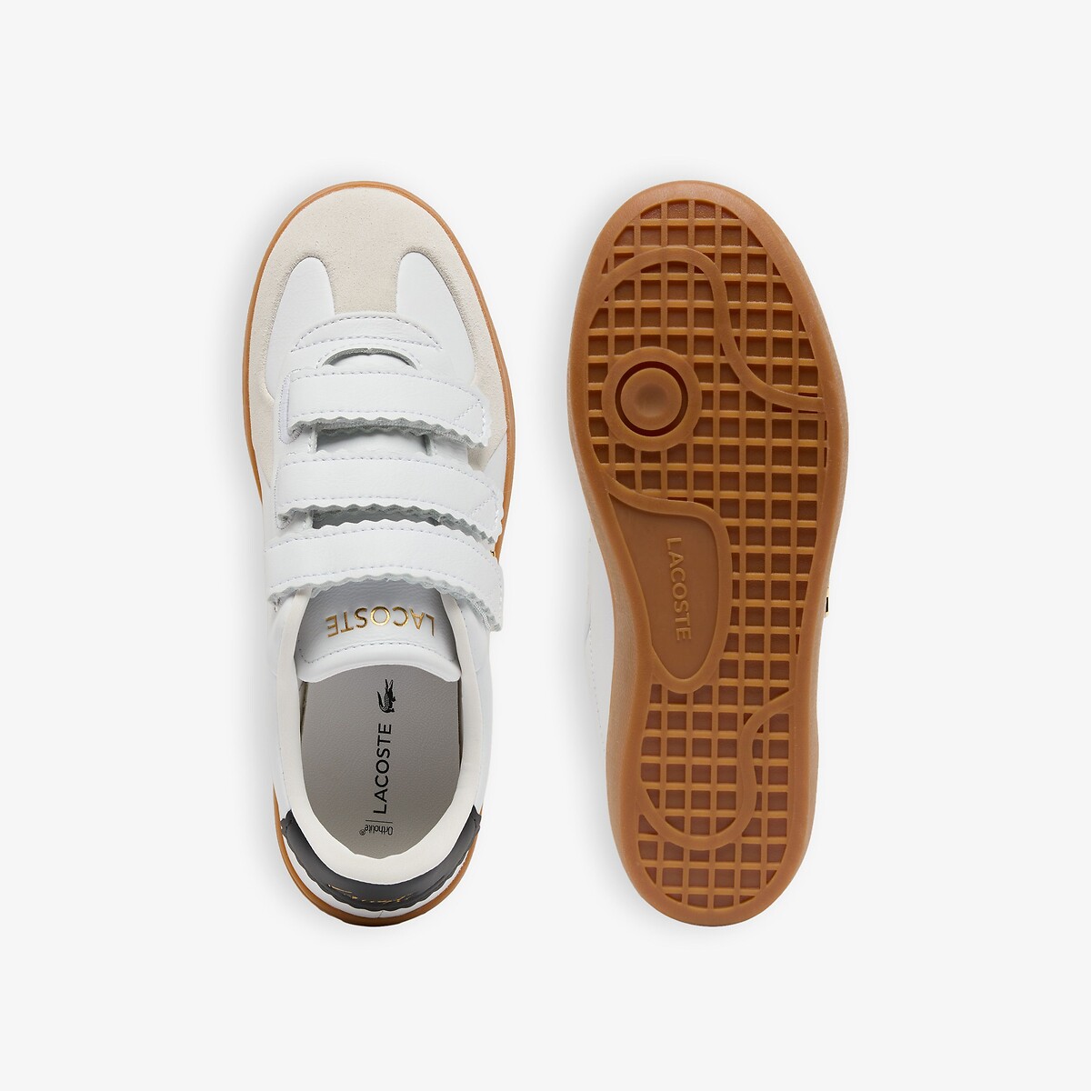 Sneakers Baseshot Pro Strap femme en suède blanc-147, LACOSTE