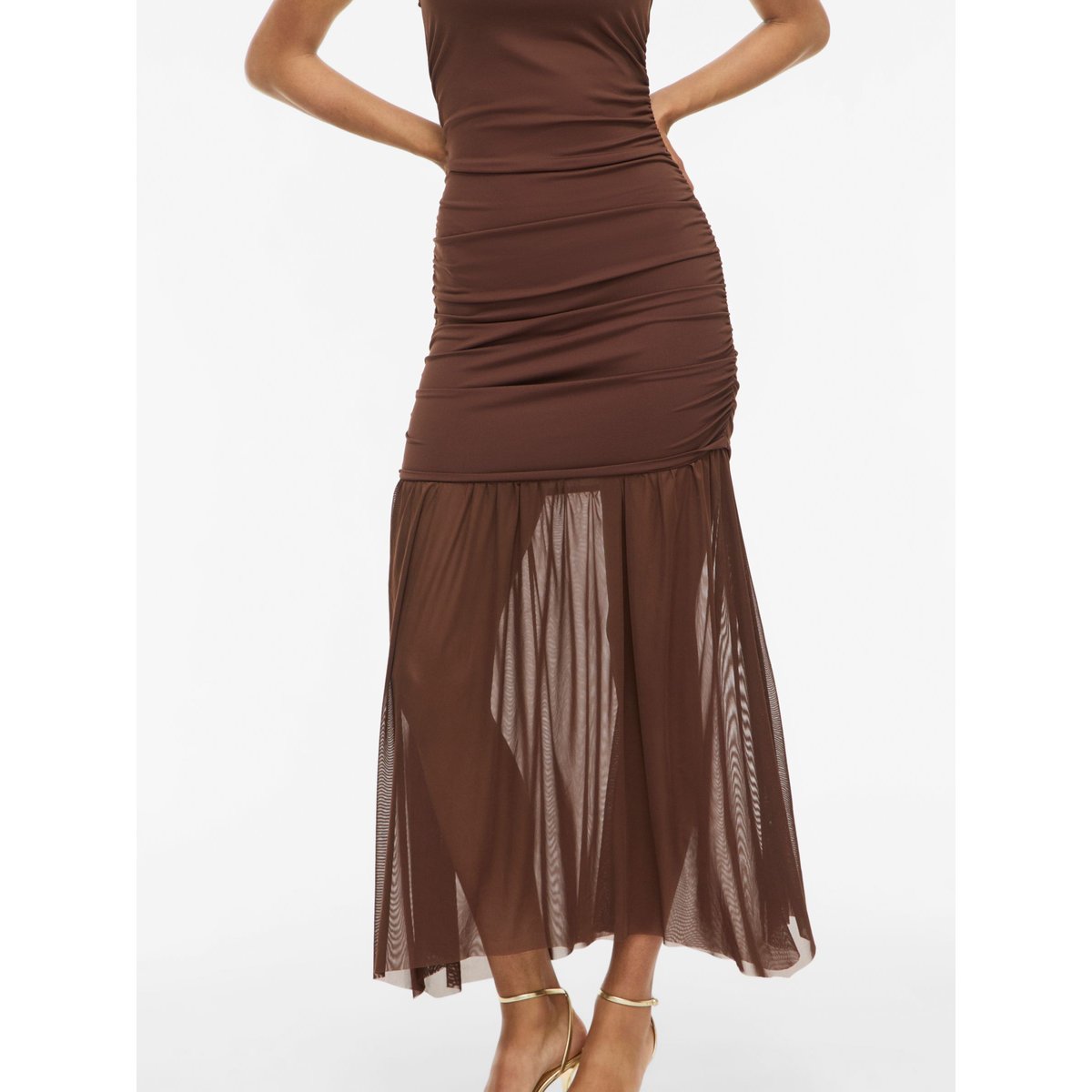 Robe Longue rouge - shaved chocolate1, VILA