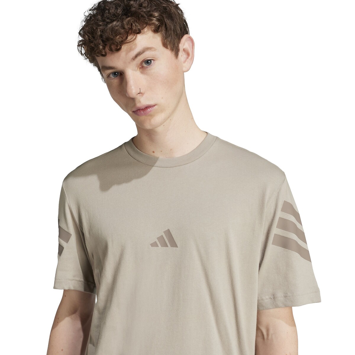 T-shirt manches courtes Future Icons 3 bandes taupe, ADIDAS SPORTSWEAR
