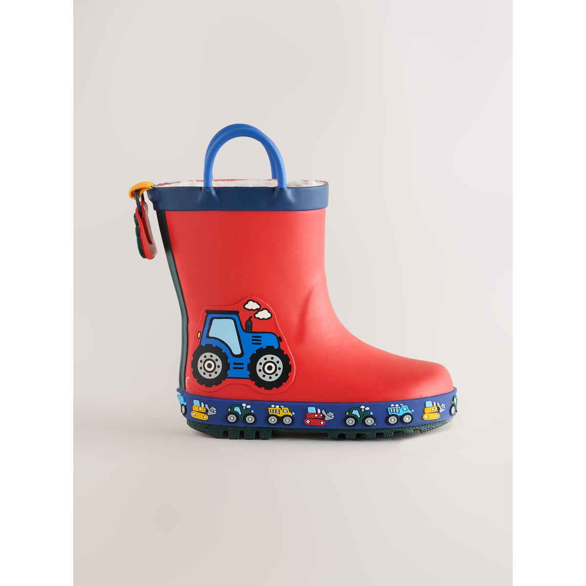 Bottes en caoutchouc à poignée et doublure transport rouge, NEXT