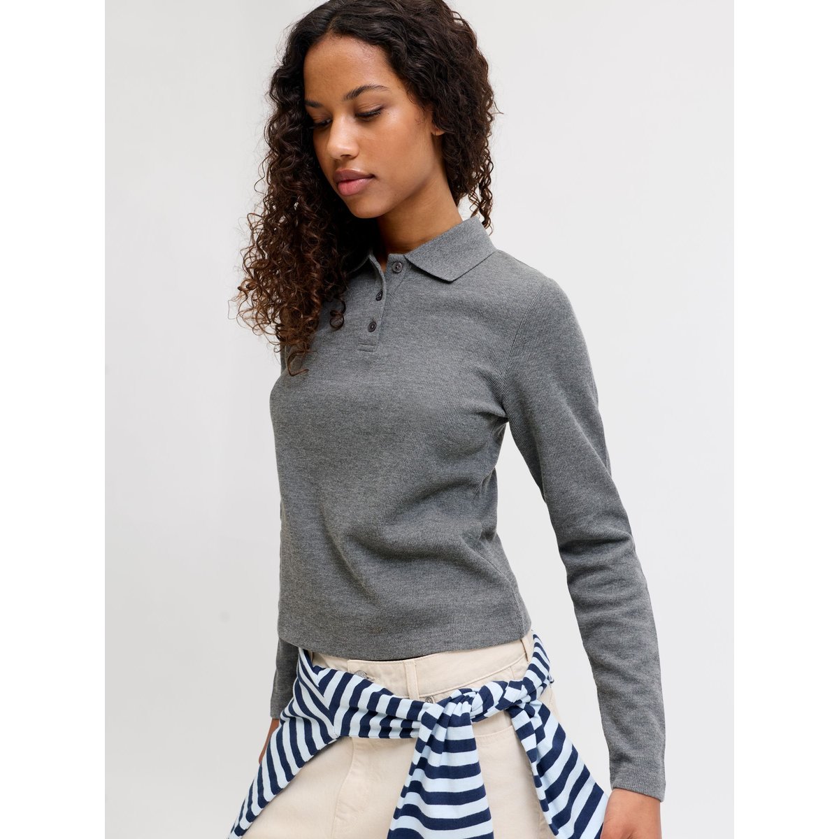 Polo dark grey melange, JJXX