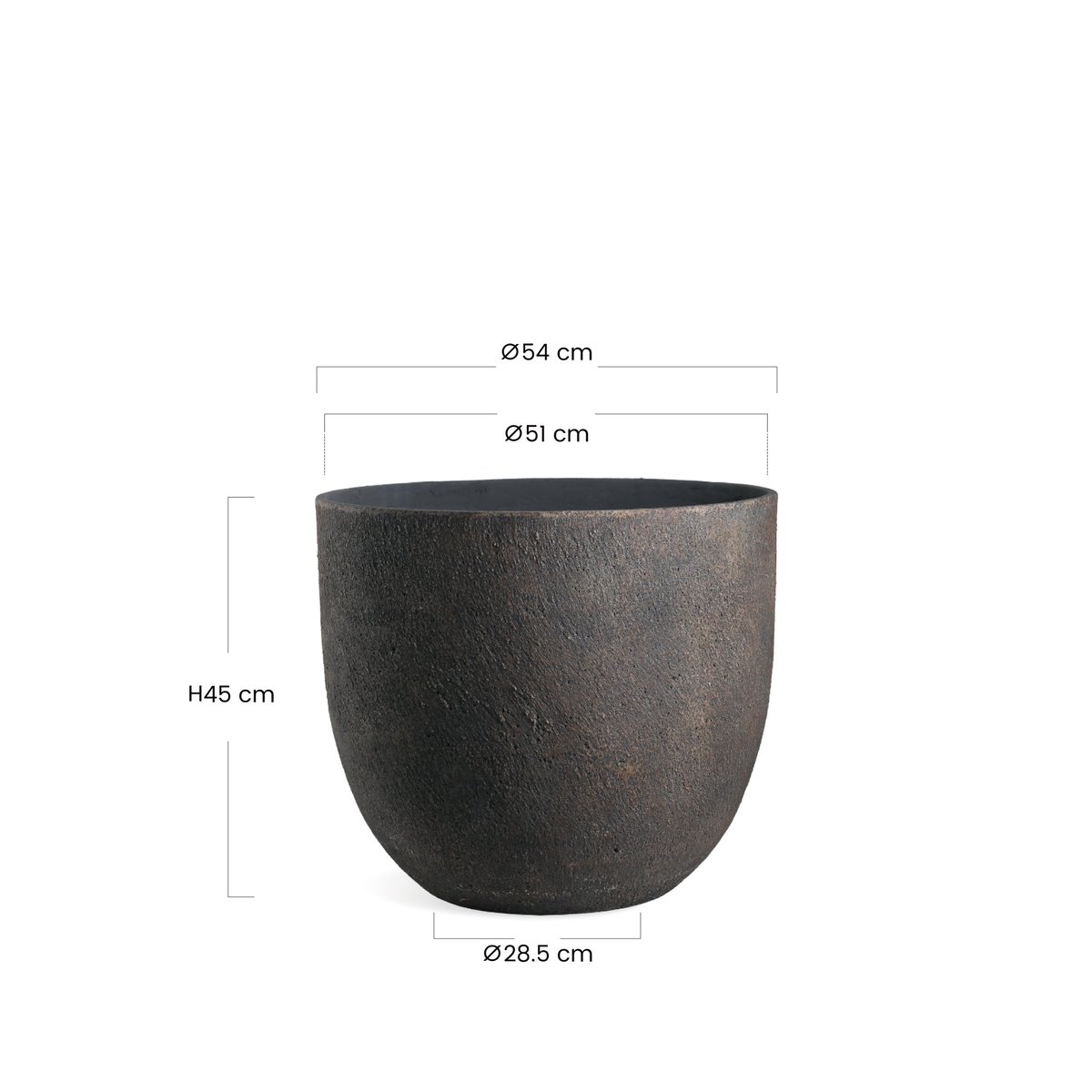 Cache-pot décoratif en ciment H45 TERRA marron foncé, SIA DECO