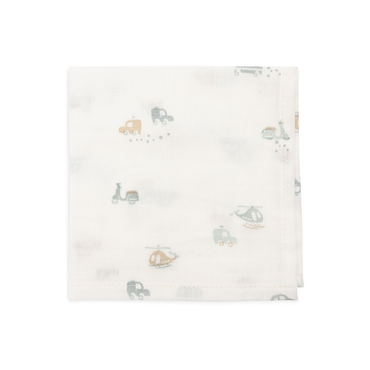 Lot de 3 langes en coton blanc, bleu, JOLLEIN
