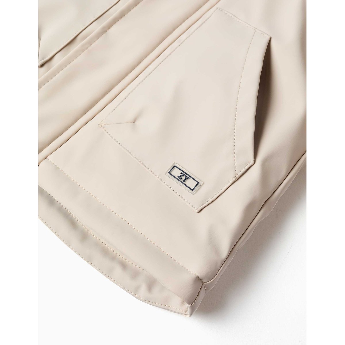 Parka rembourrée avec capuche et poches avant gris clair, ZIPPY
