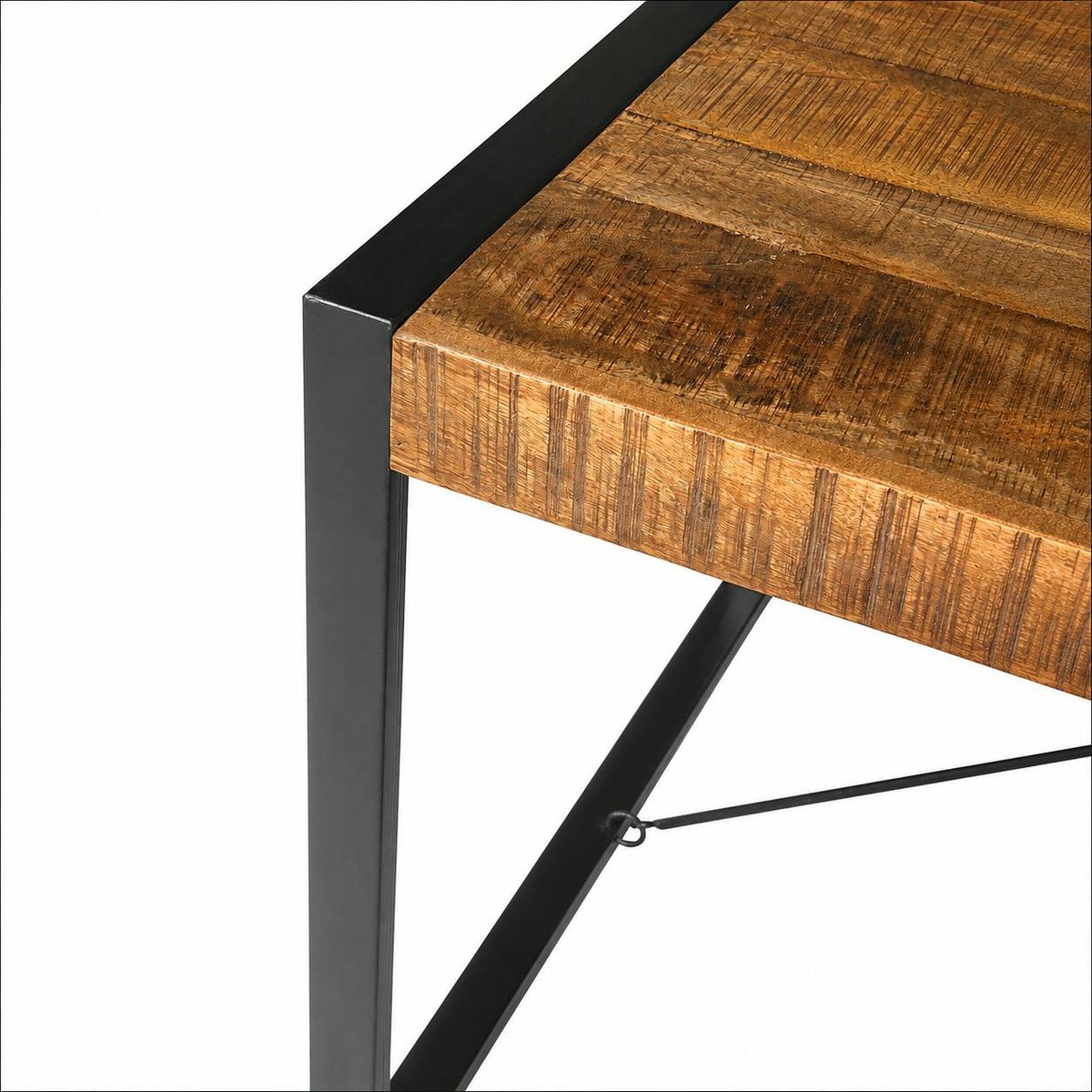 Table à manger bois métal à tendeurs 140 cm KARGO bois naturel, PIER IMPORT