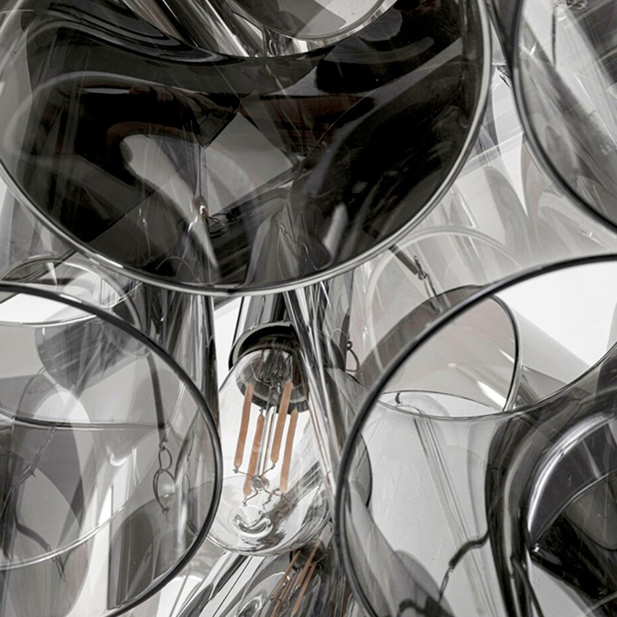 Suspension en verre, TUBES gris, KARE DESIGN