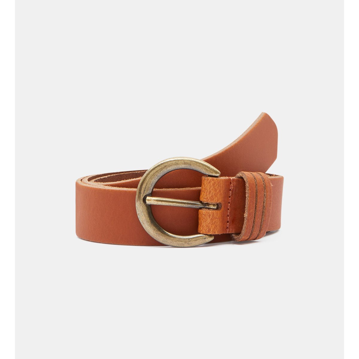 Ceinture moyenne hiros en cuir camel, GALERIES LAFAYETTE