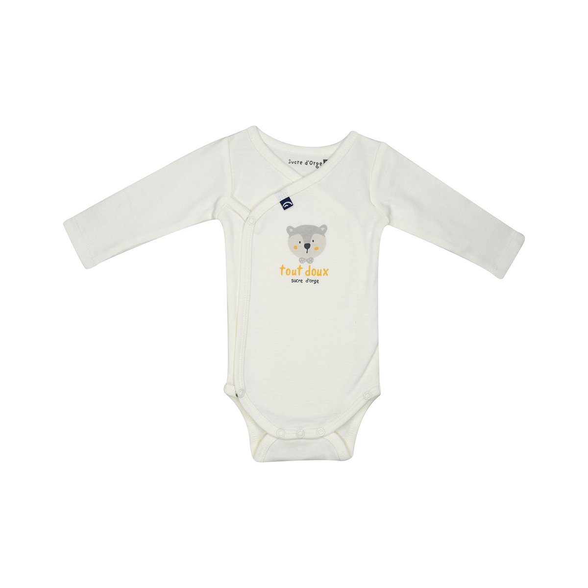 Lot de 2 bodies irwan ouverture devant naissance jaune, SUCRE D'ORGE