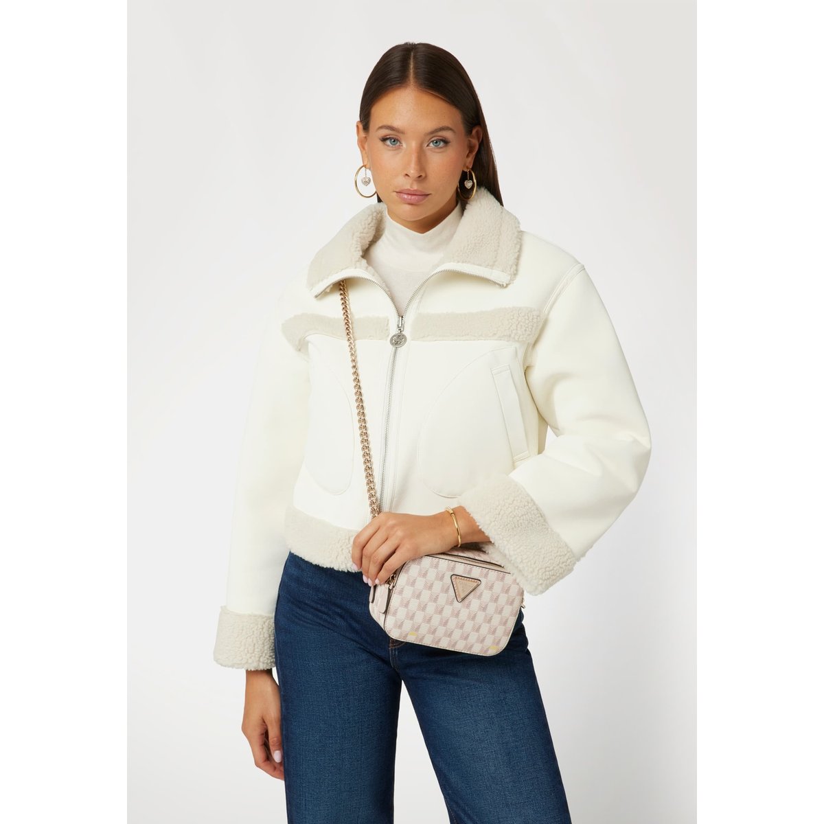 Mini Sac À Bandoulière G Wave Imprimé Géométrique rose, GUESS
