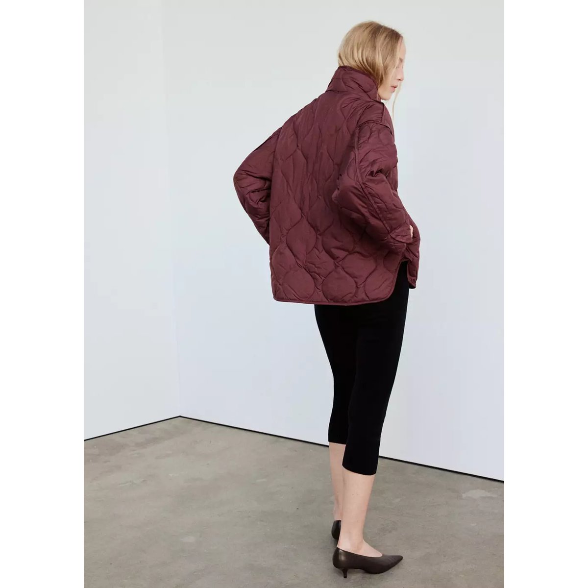 Anorak matelassé avec cache-cou amovible grenat, MANGO