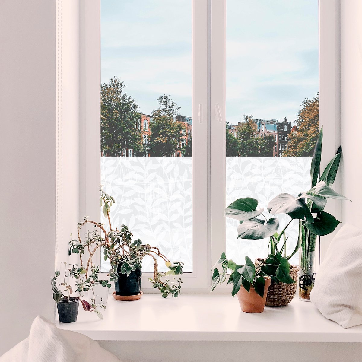 Film vitrostatique Feuillage blanc, ART FOR THE HOME