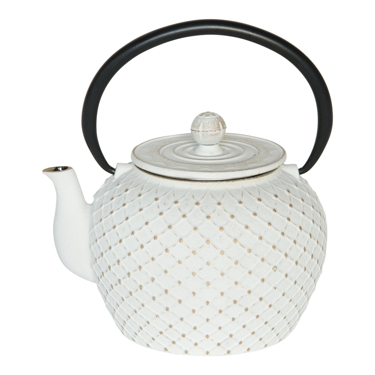 Théière Hokkaïdo en fonte avec filtre 1,2l  he blanc, TABLE PASSION